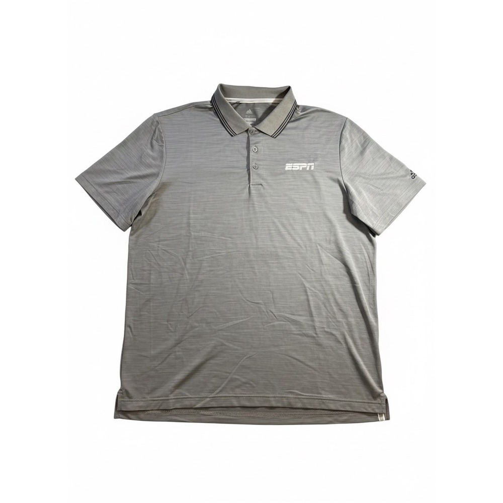 Adidas Golf Performance Polo Shirt Gray ESPN Logo Men's‎ XL